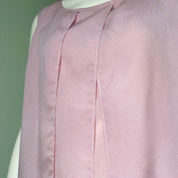 Violet & Claire Mauve Sleeveless Layered Dressy Tank Top Sheer Blouse Size L - Picture 4 of 8